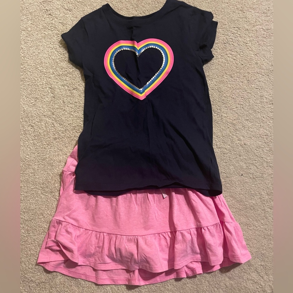 Heart T-shirt and Pink Skort